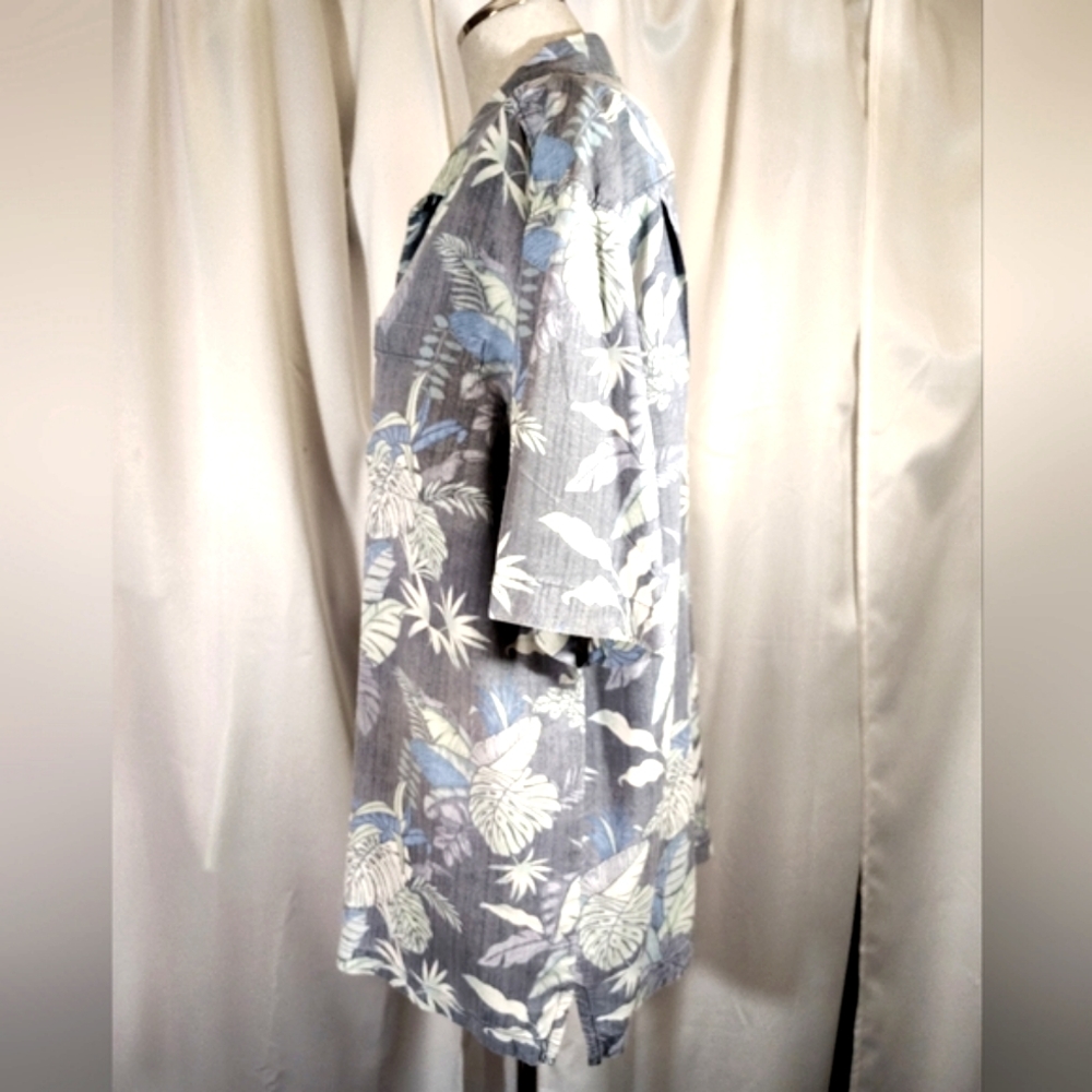 Tommy Bahama Shirt+Cap, Men SILK Short Sleeve Tropical Bttn Down,Collar, Pckt, L - Picture 5 of 16